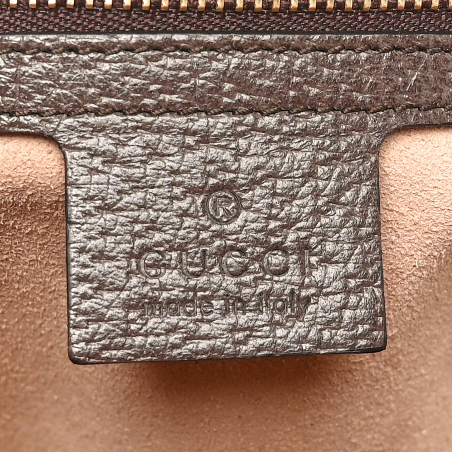 Gucci GG Supreme Monogram Web Medium Ophidia Top Handle Dome Bag Brown