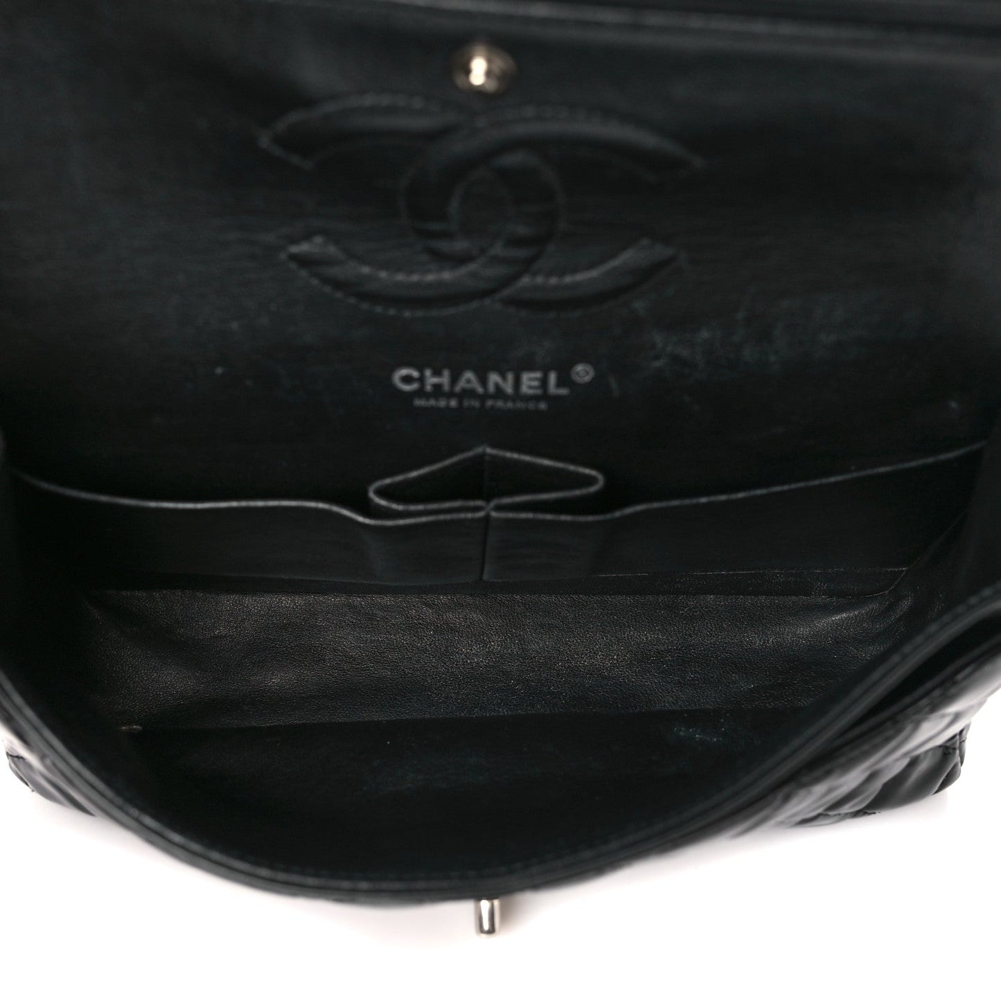 Chanel Patent Quilted Medium Double Flap Black