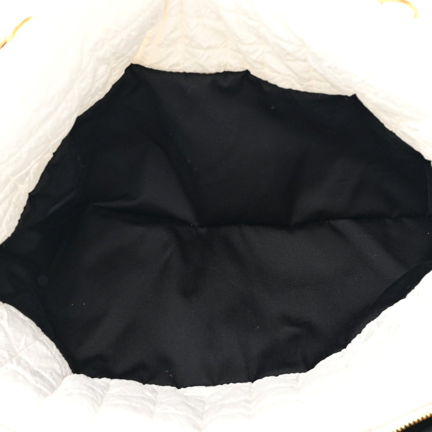 Saint Laurent Nylon Gloria Quilted Travel Bag Milky White