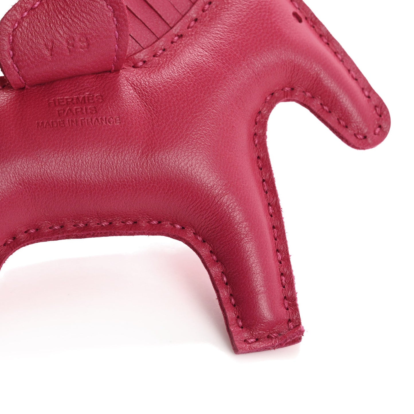 Hermes Milo Lambskin Grigri Rodeo Horse Bag Charm PM Rose Mexico