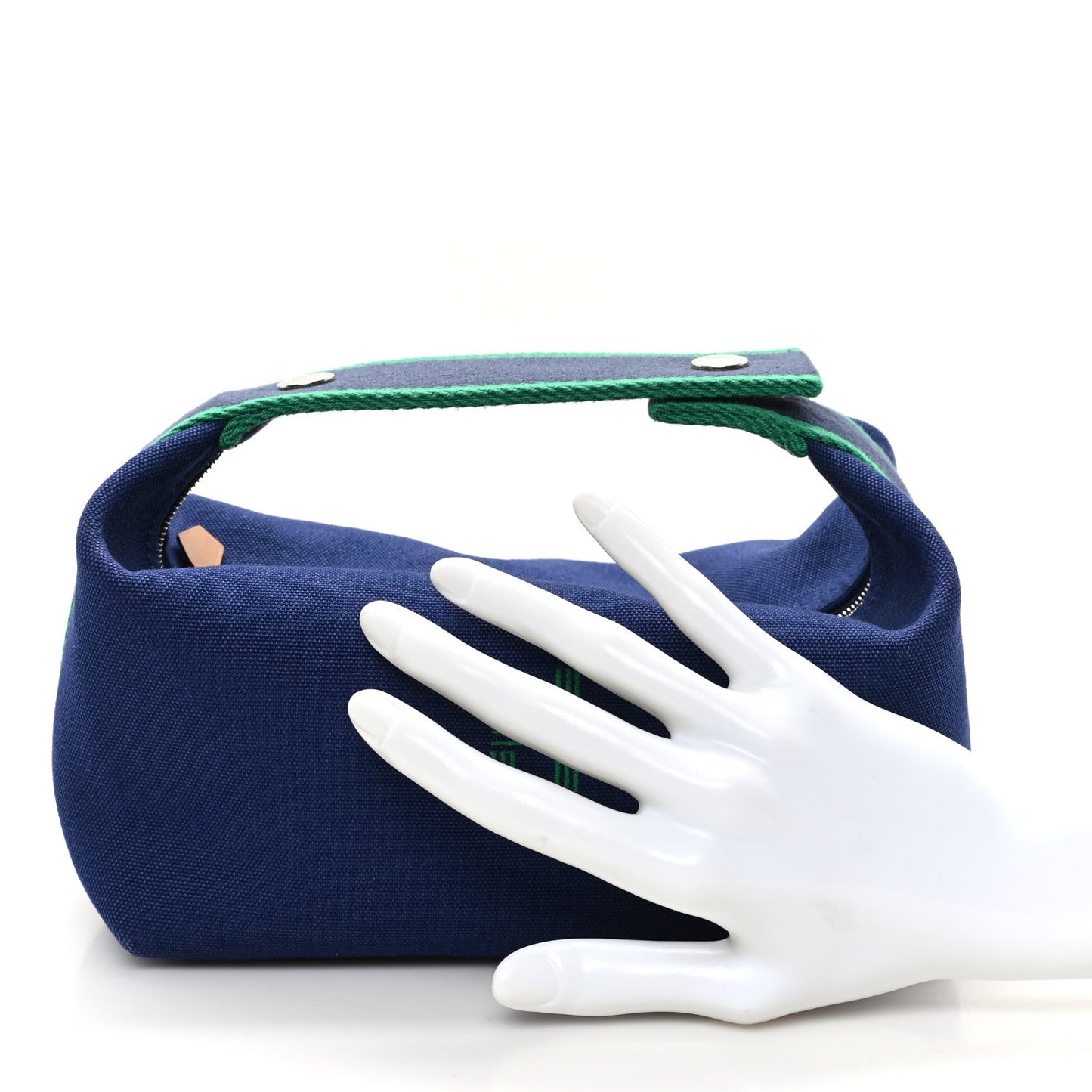 Hermes Canvas Small Bride-A-Brac Pouch Marine