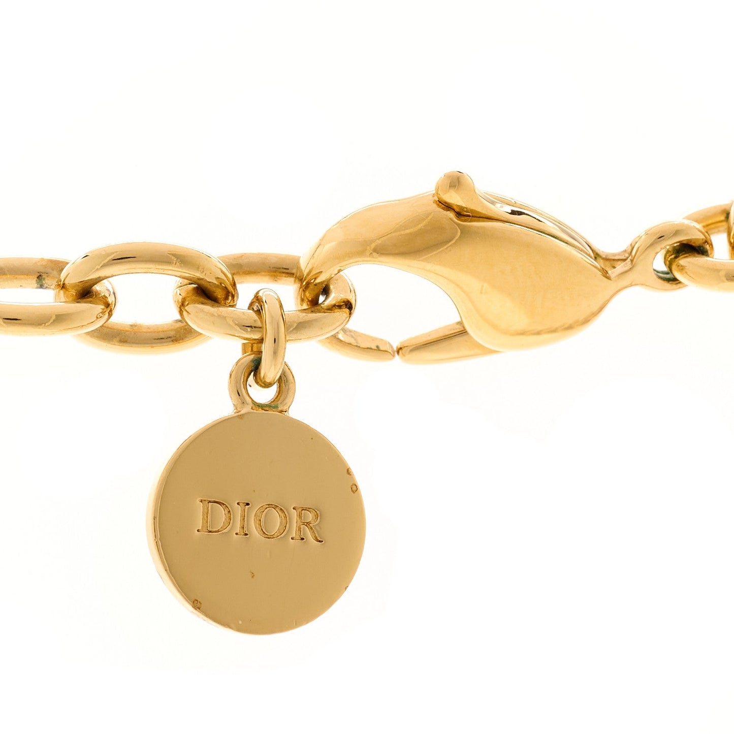 Christian Dior Metal Danseuse Etoile Chain Choker Necklace Gold