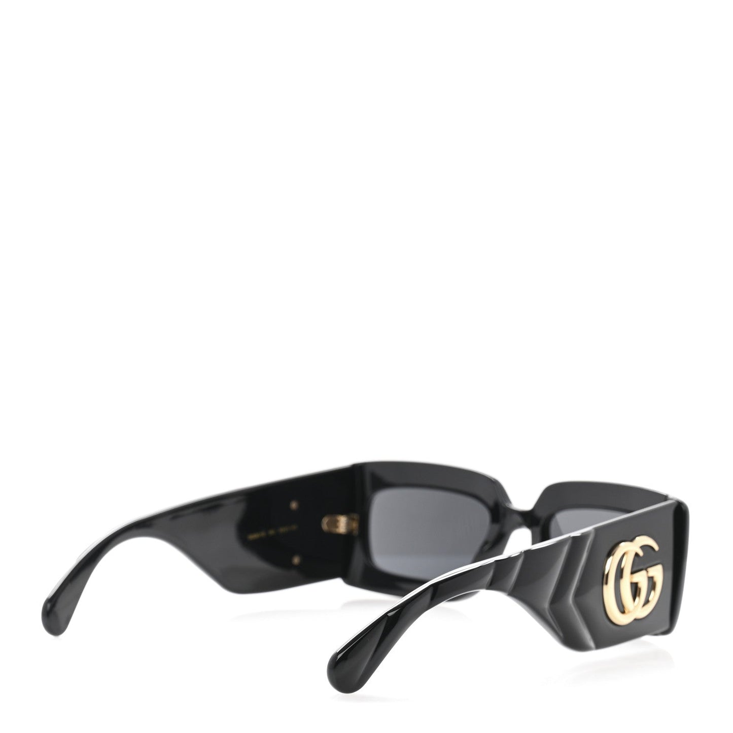 Gucci Oversized Rectangular Acetate Frame GG Marmont Logo Sunglasses GG0811S Black