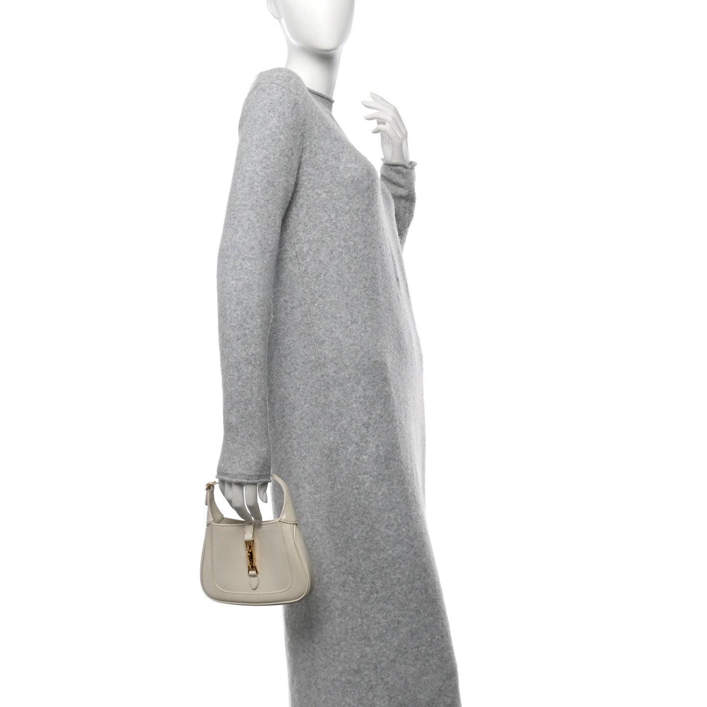 Gucci Boarded Dyana Lux Calfskin Mini Jackie 1961 Hobo Mystic White