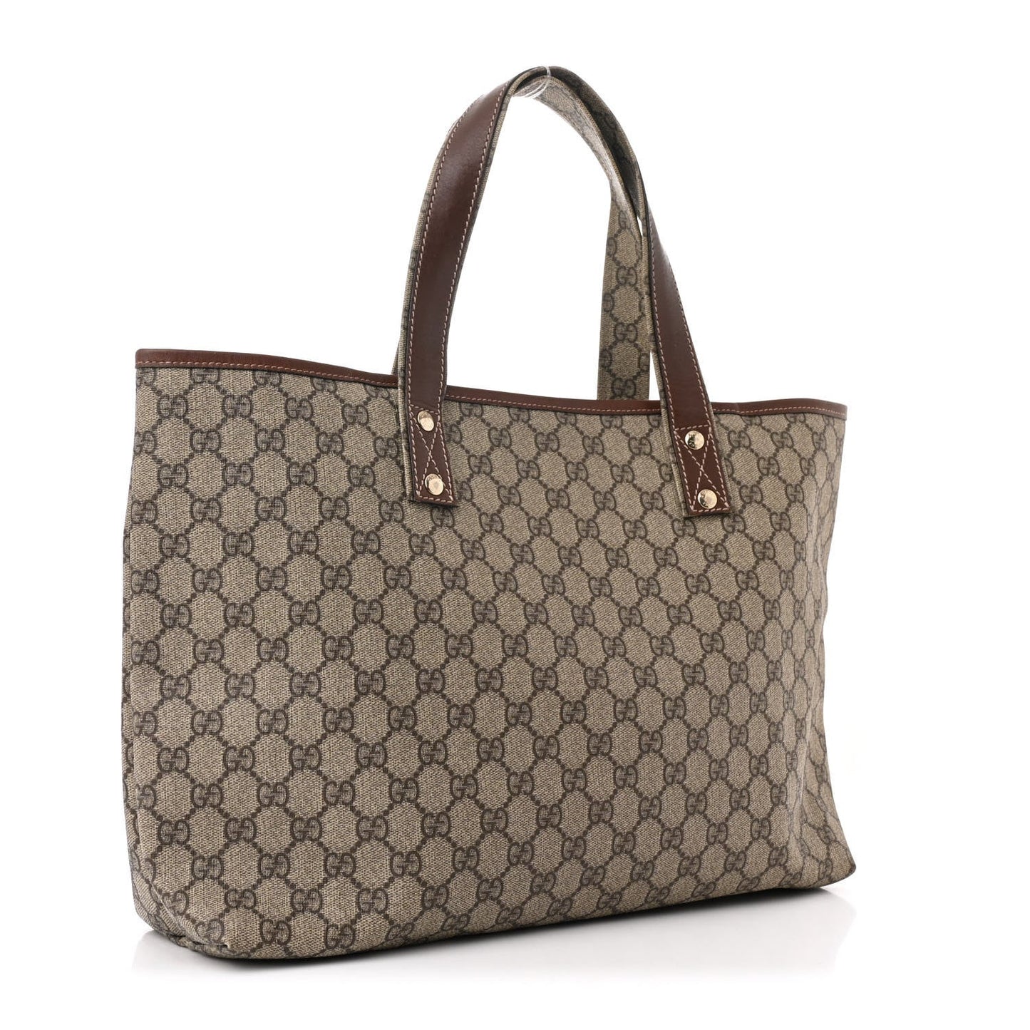 Gucci GG Plus Monogram Medium Signature Web Loop Tote Brown