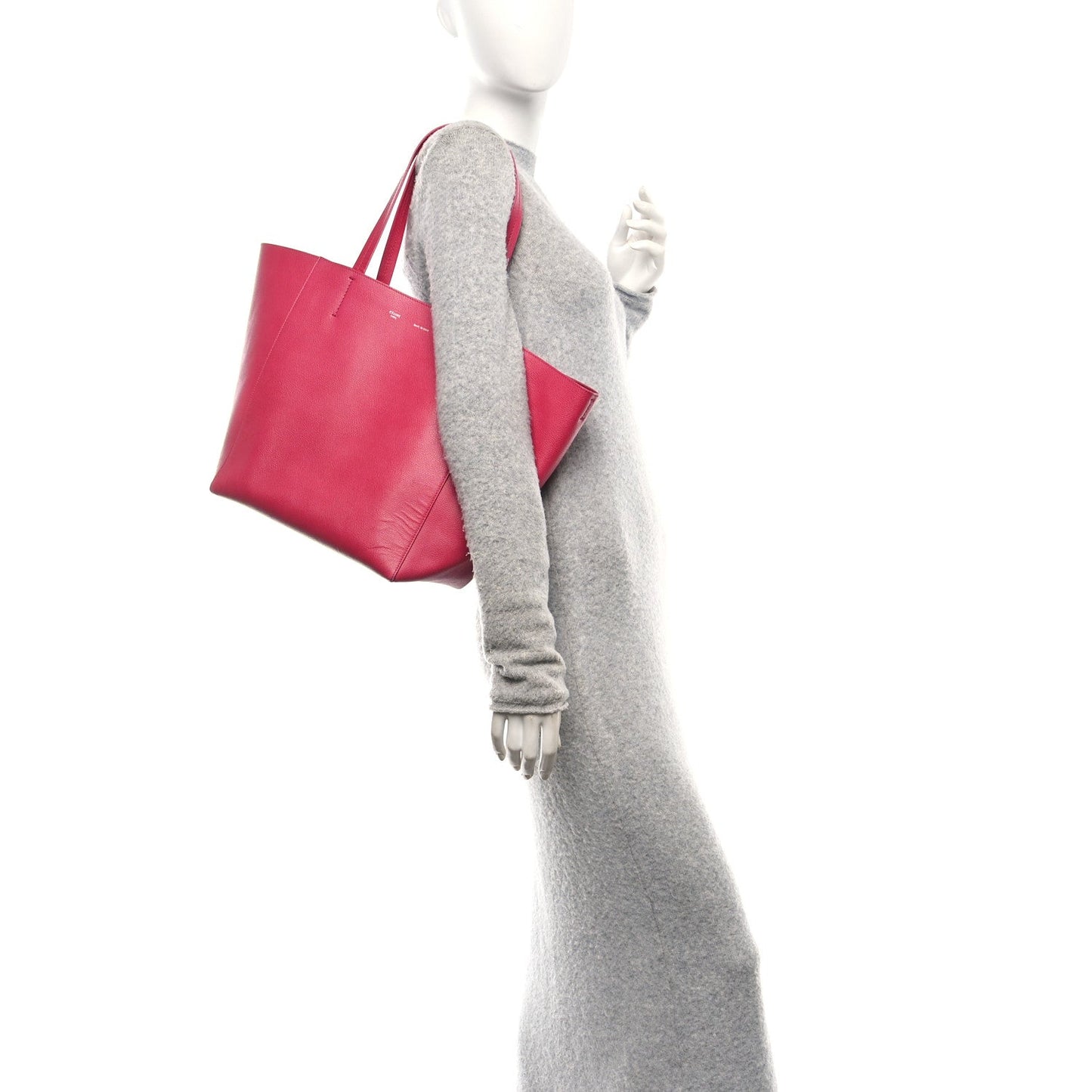 Celine Grained Calfskin Medium Horizontal Cabas Phantom Pink