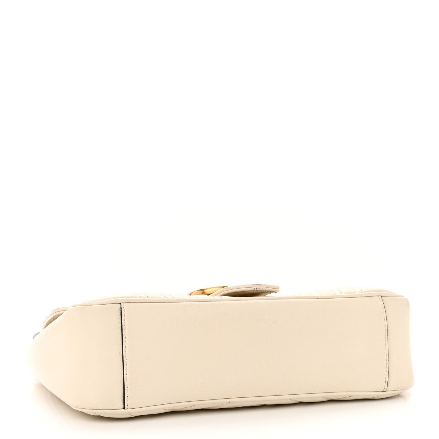 Gucci Calfskin Matelasse Small GG Marmont Shoulder Bag White
