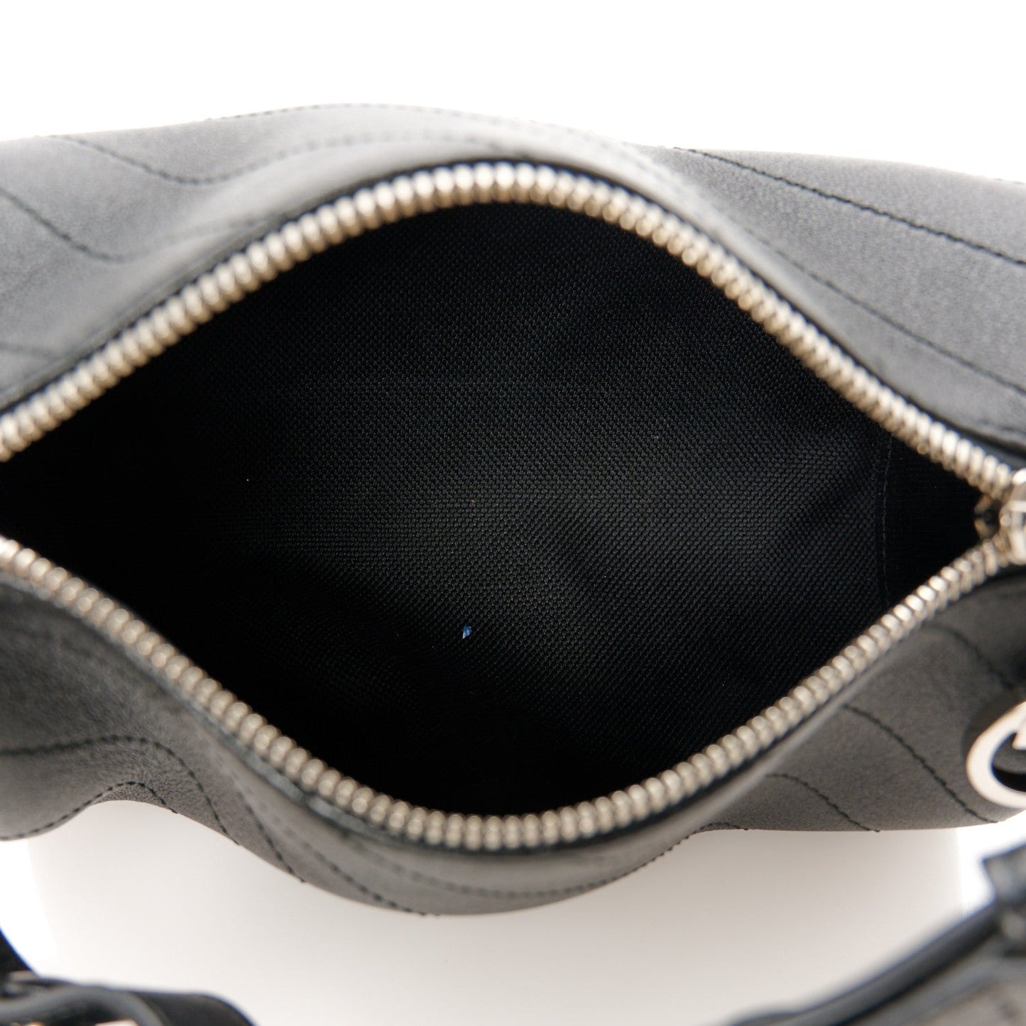 Gucci Sakai Be Green Calfskin Diagonal Stitched Mini Blondie Barrel Shoulder Bag Black