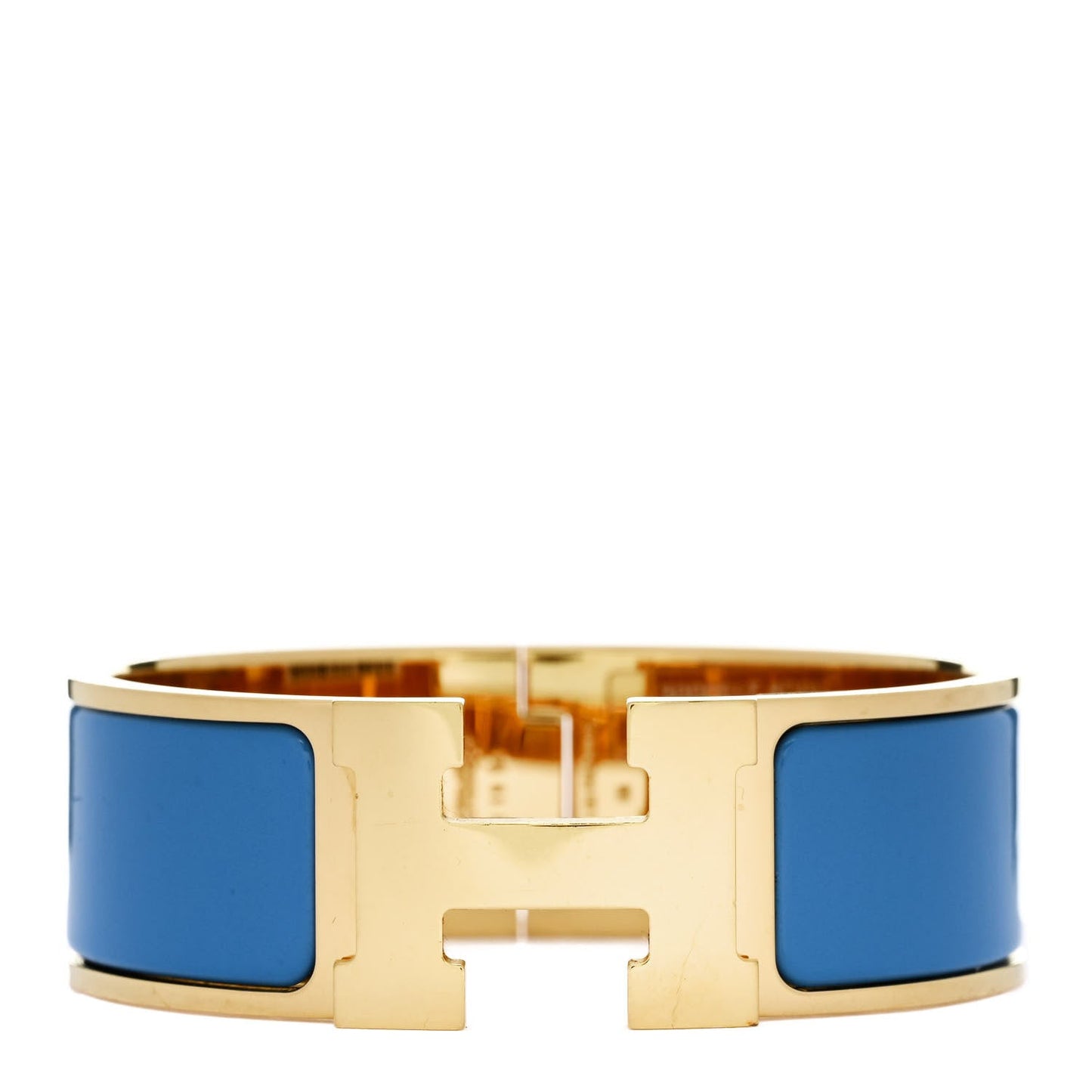 Hermes Enamel Wide Clic Clac H Bracelet PM Bleu Cielo