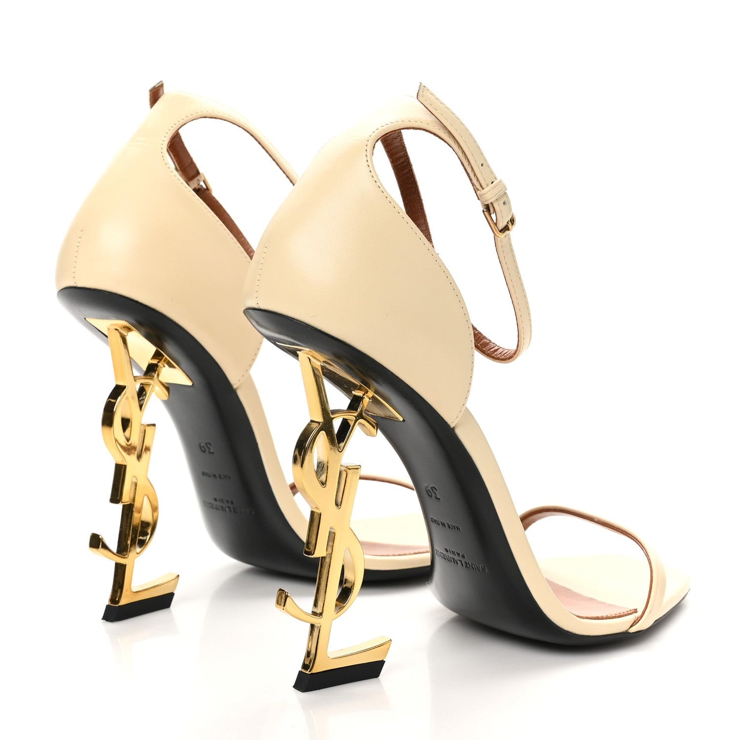 Saint Laurent Calfskin 110 Opyum Sandals 39 Real Beige