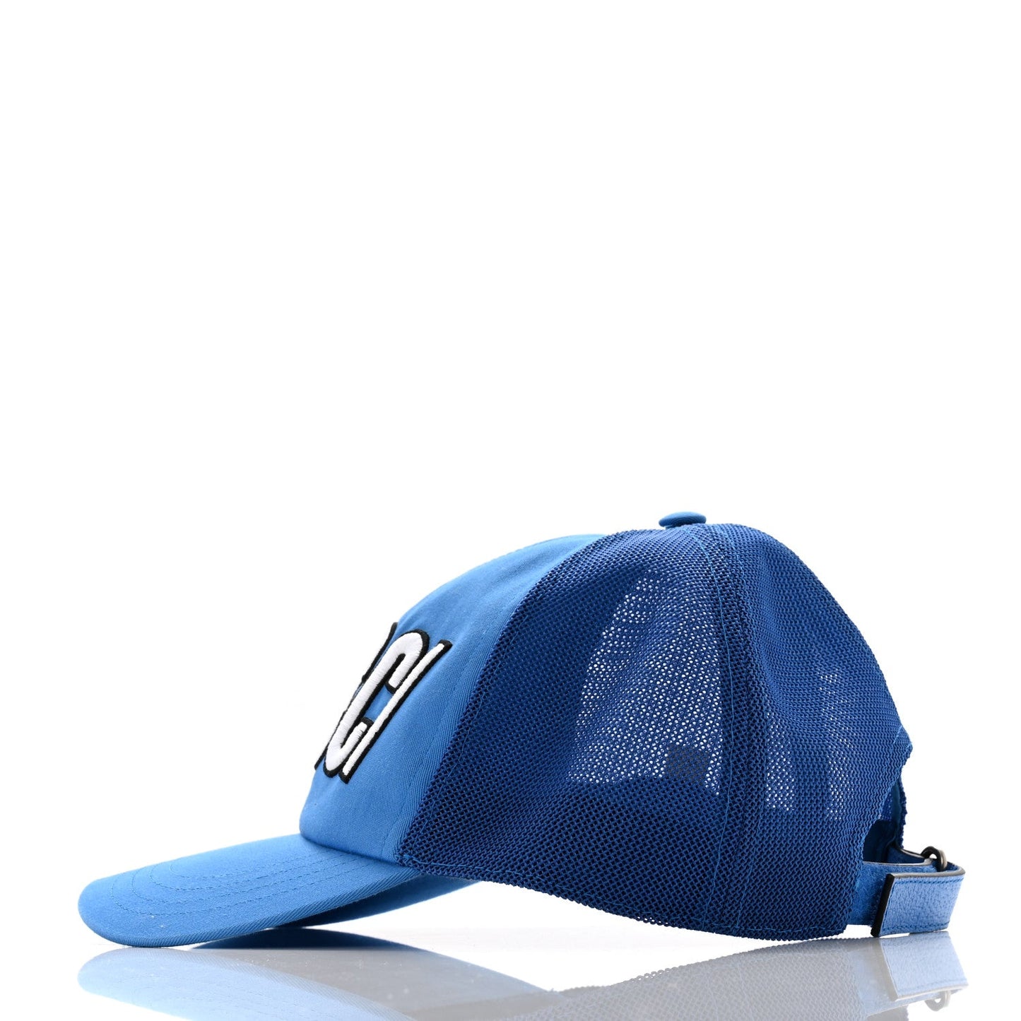 Gucci Cotton Logo Patch Baseball Hat L Blue