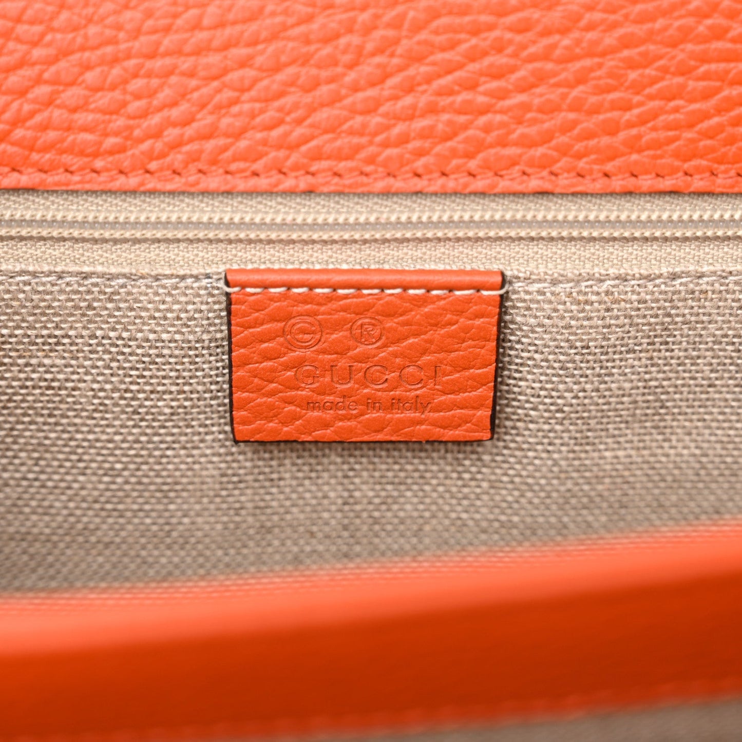 Gucci Dollar Calfskin InterLocking G Shoulder Bag Sun Orange