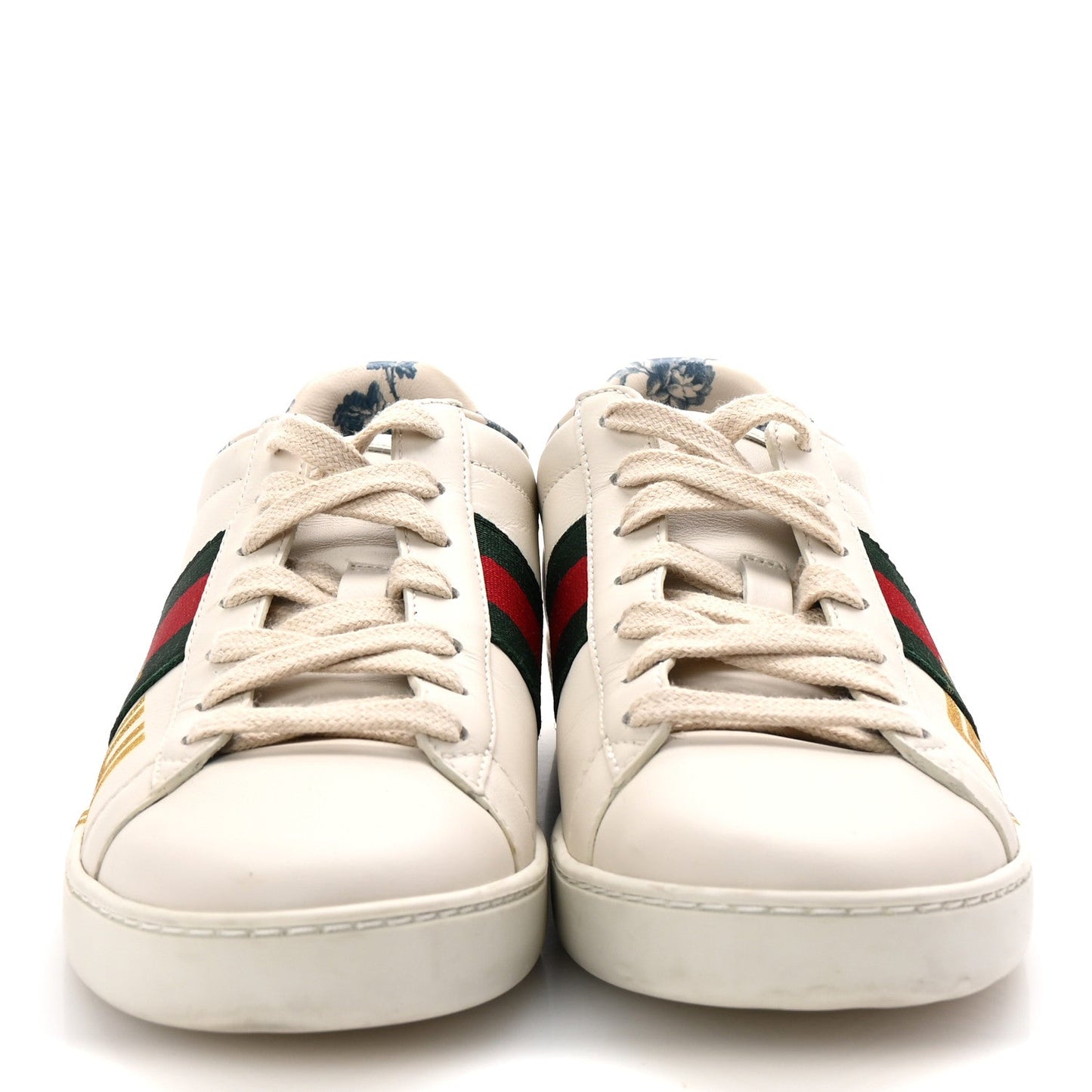 Gucci X SEGA Calfskin Ayers Web Guccy Womens Ace Sneakers 37 White