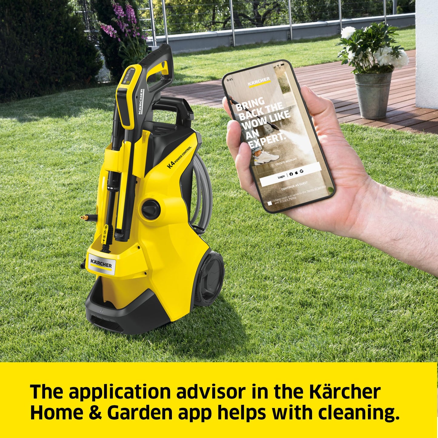 Kärcher K 4 Power Control Flex Home Pressure Washer, Pressure: max. 130 bar, Flow Rate: 420 l/h, Area: 30 m²/h, Water Filter, Weight: 11.5 kg, Dirt Blaster, Spray Lance, incl. Home Kit