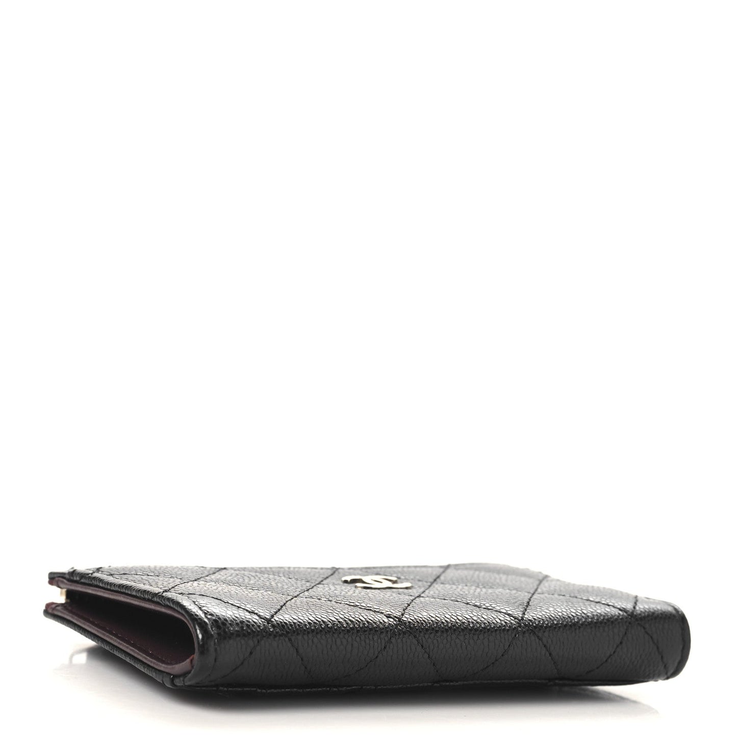 Chanel Caviar Quilted CC Zip Around Card Holder Black