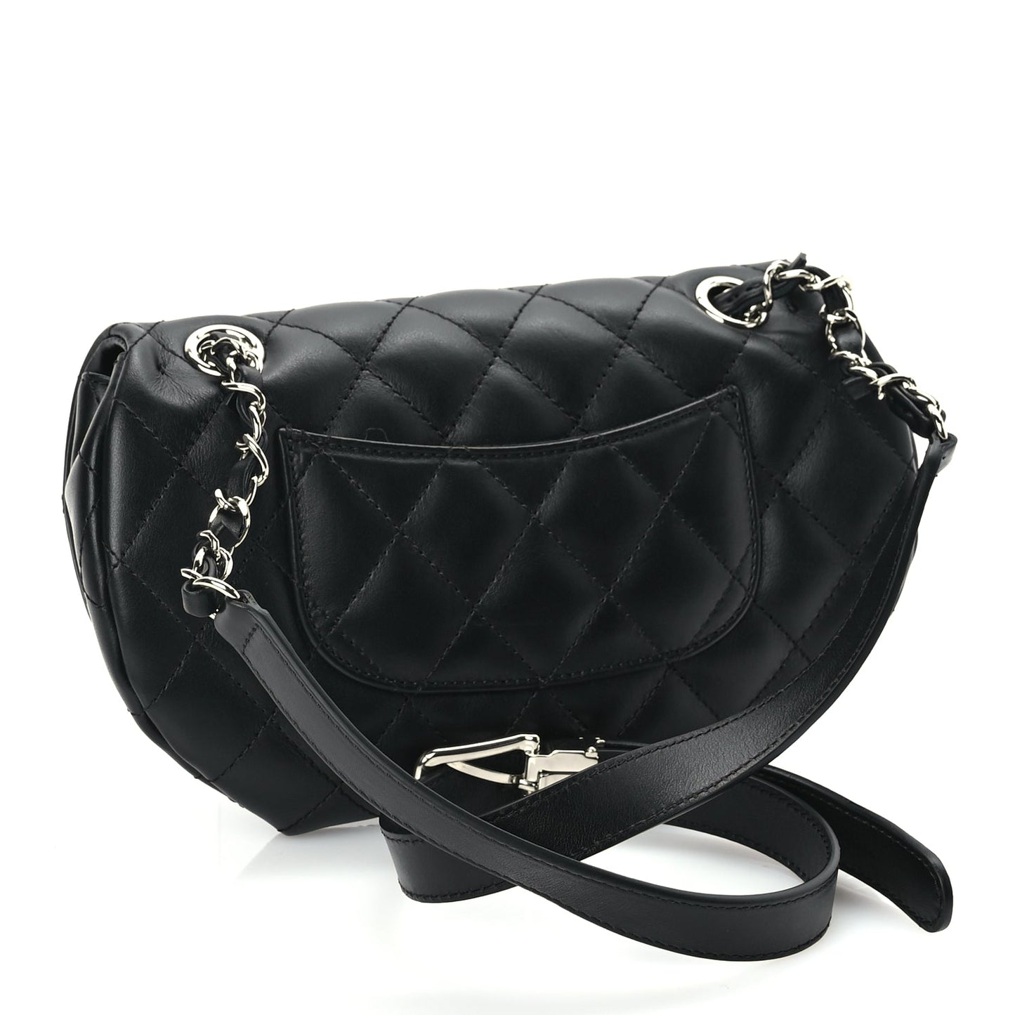 Chanel Calfskin Quilted CC Uniform Flap Belt Bag Black