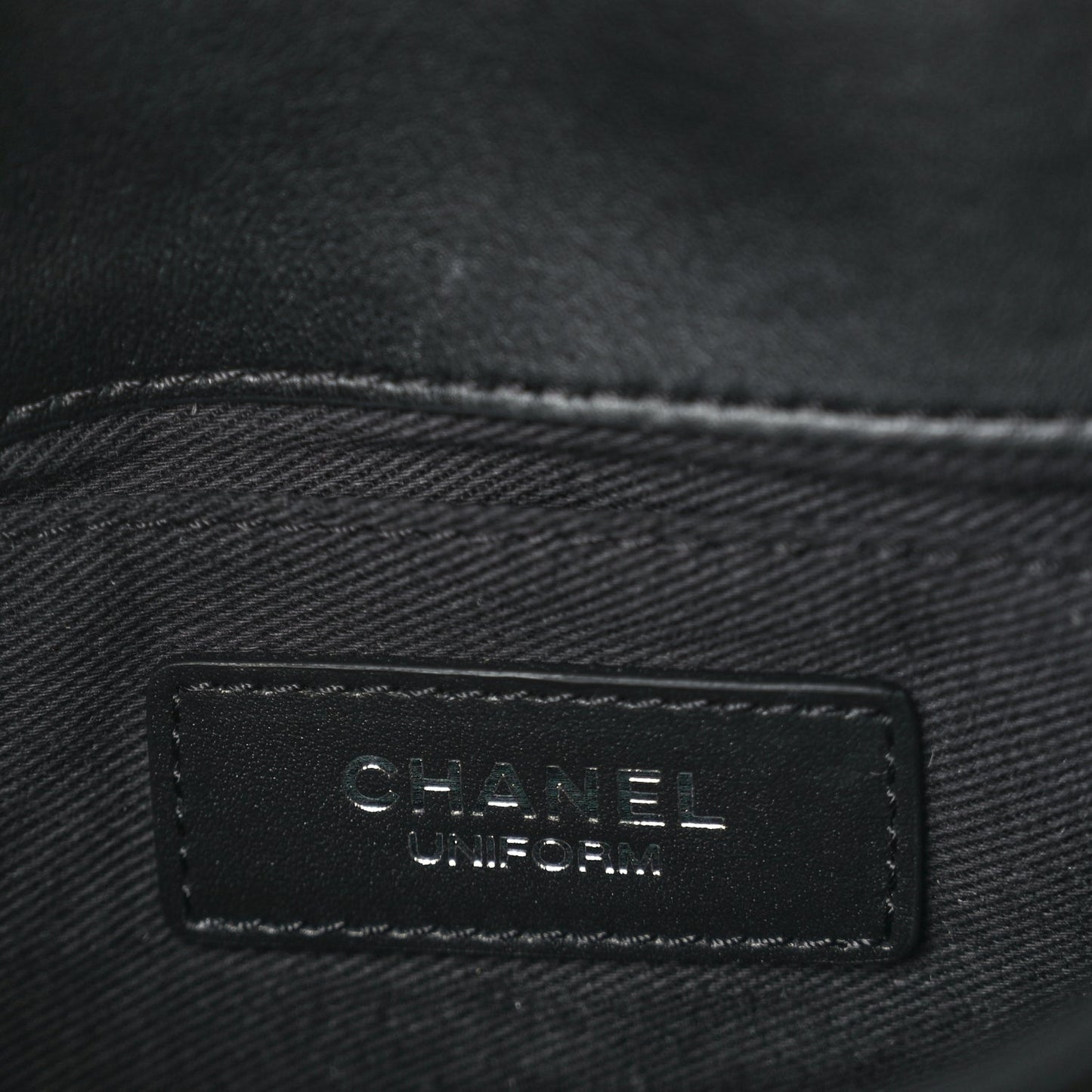 Chanel Calfskin Quilted CC Uniform Flap Belt Bag Black