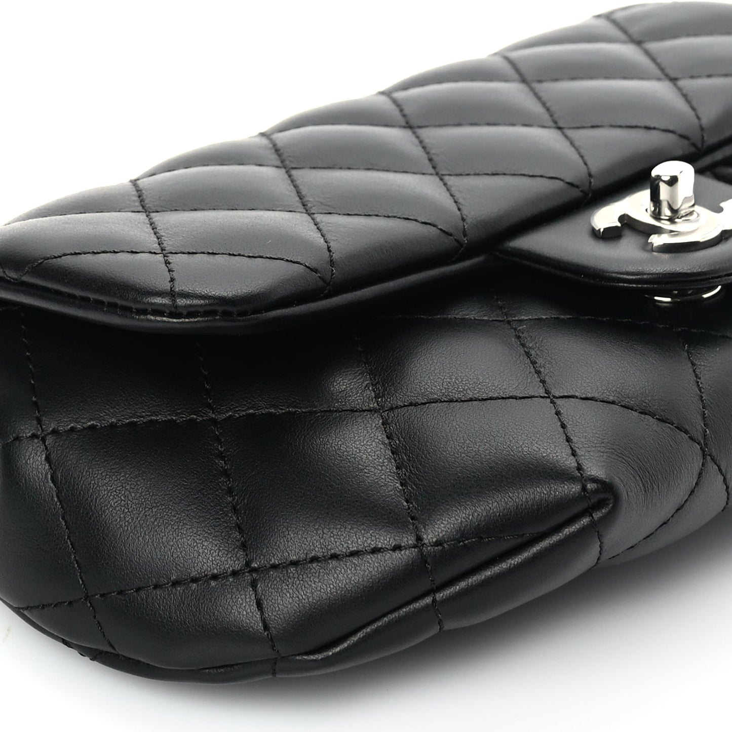 Chanel Calfskin Quilted CC Uniform Flap Belt Bag Black