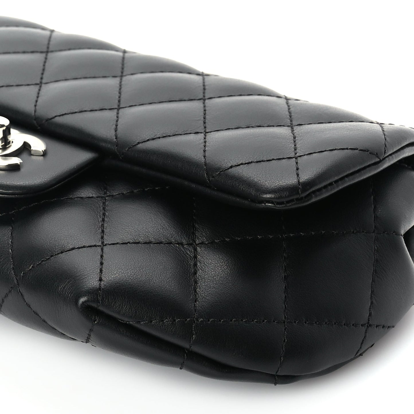 Chanel Calfskin Quilted CC Uniform Flap Belt Bag Black