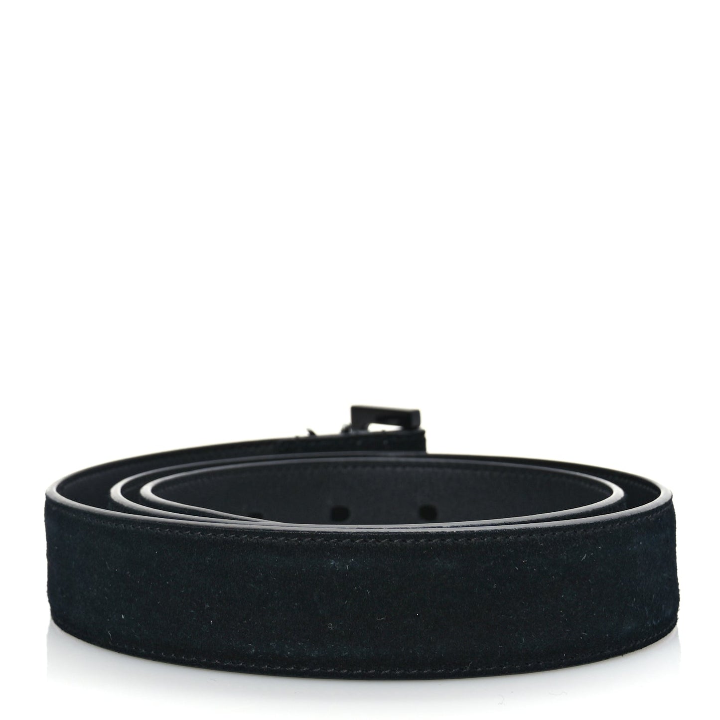 Saint Laurent Suede Calfskin Monogram Square Buckle Belt 90 36 Black