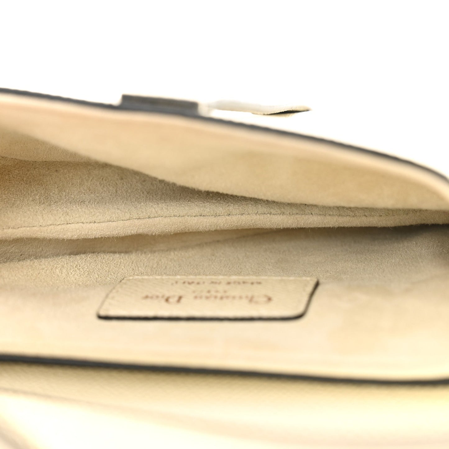 Christian Dior Grained Calfskin Mini Saddle Bag Ivory