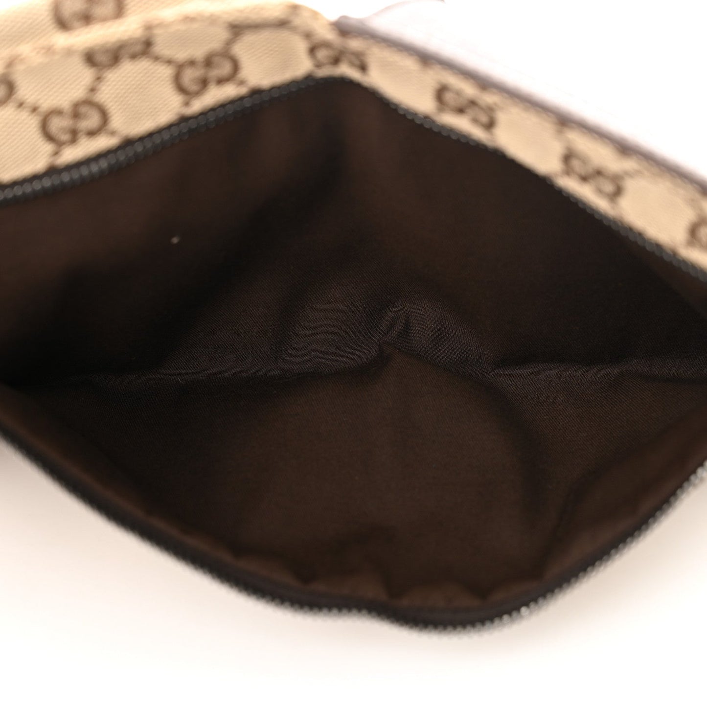 Gucci GG Monogram Double Pocket Belt Bag Dark Brown