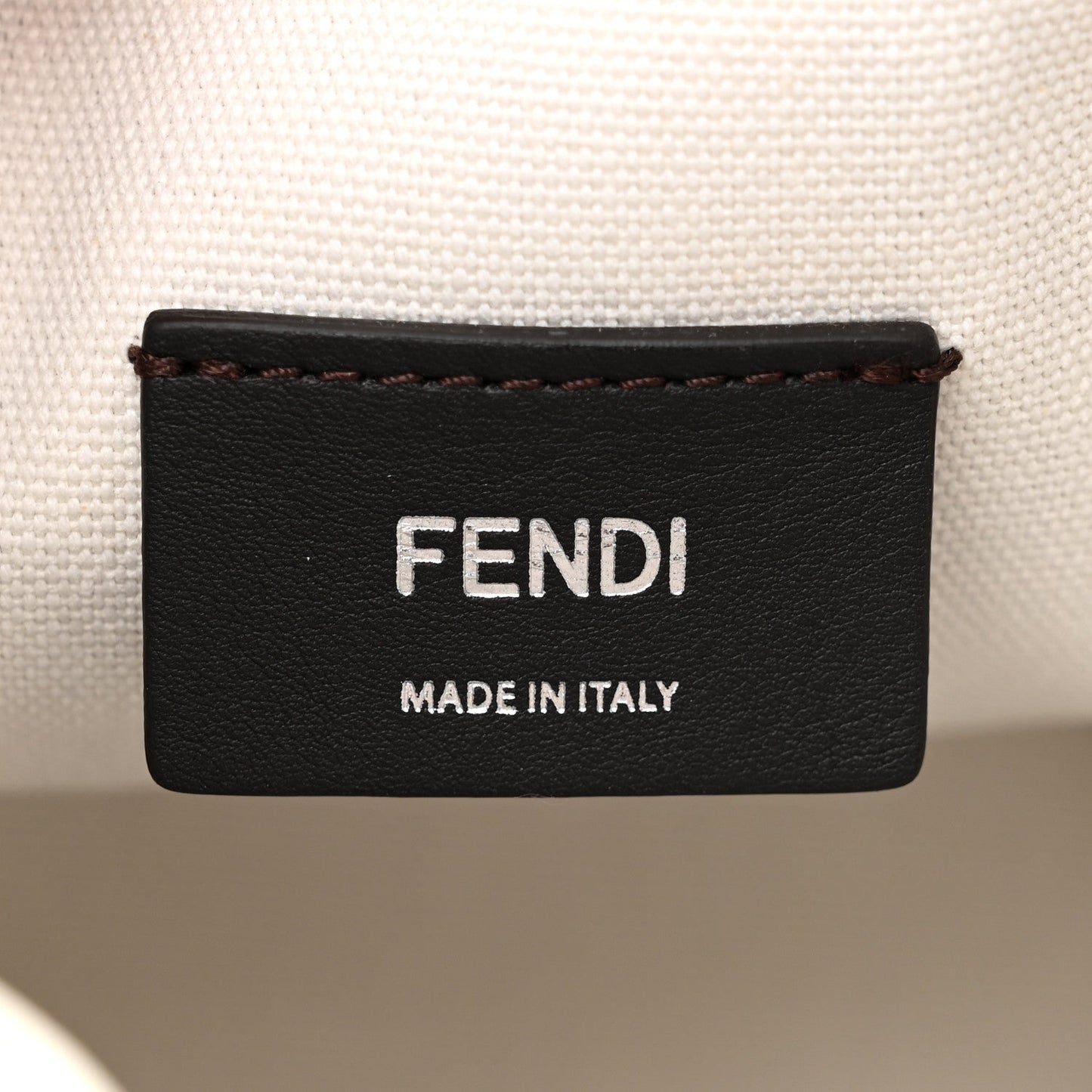 Fendi Canvas Nappa F is FF Embroidered Mini Mon Tresor Bucket Bag White Black