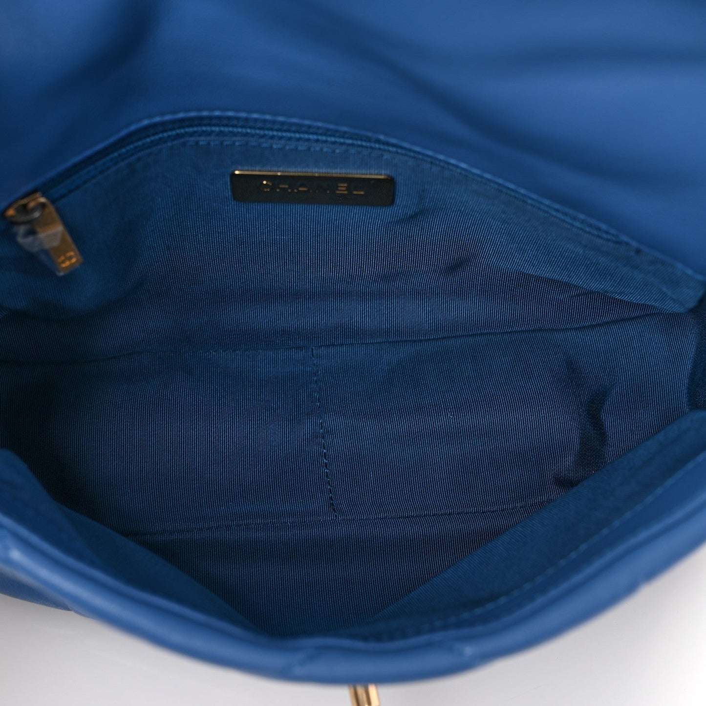 Chanel Lambskin Quilted Medium 19 Flap Blue
