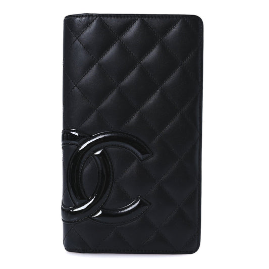 Chanel Calfskin Quilted Cambon Yen Wallet Black