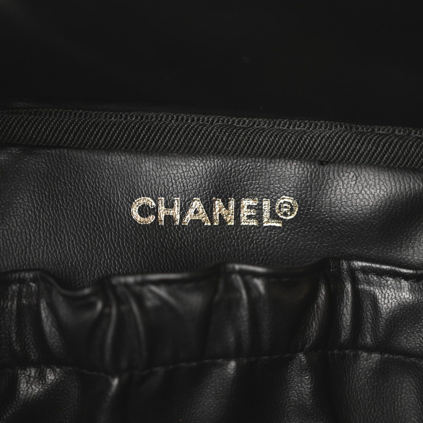 Chanel Lambskin Vanity Cosmetic Case Black
