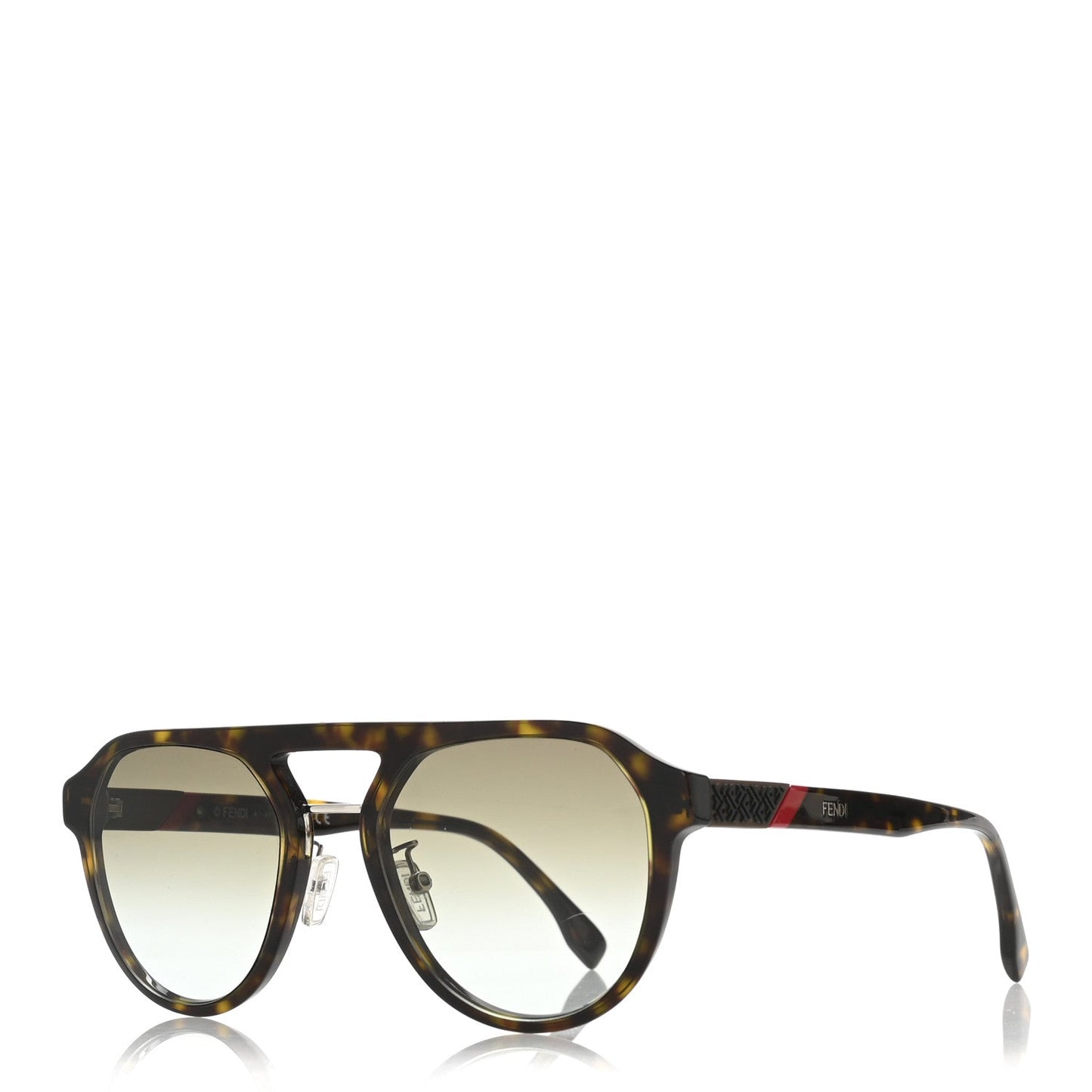 Fendi Acetate Aviator Diagonal Sunglasses FE40003U Havana