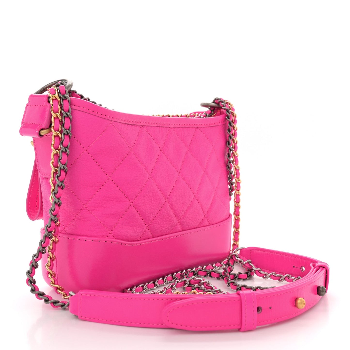 Chanel Goatskin Quilted Small Gabrielle Hobo Pink