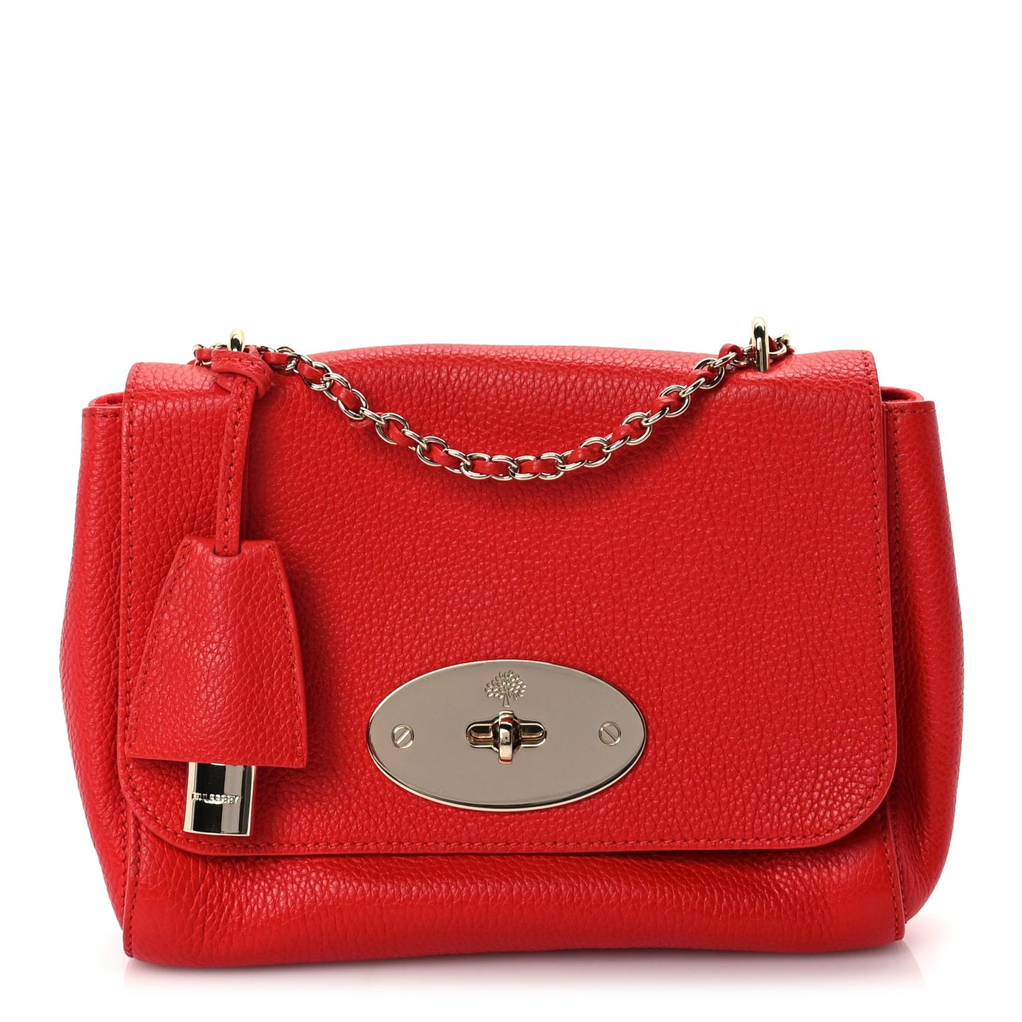 Mulberry Glossy Goatskin Small Lily Flap Red