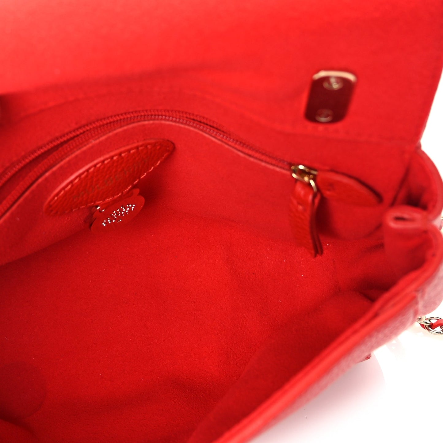 Mulberry Glossy Goatskin Small Lily Flap Red