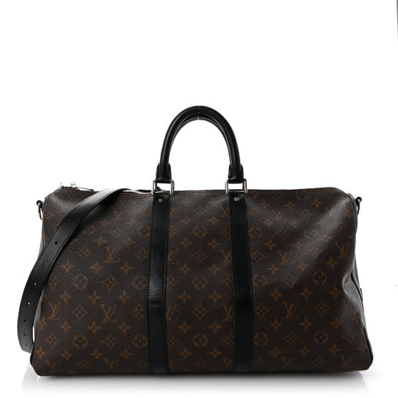 Louis Vuitton Monogram Macassar Keepall Bandouliere 45 Black