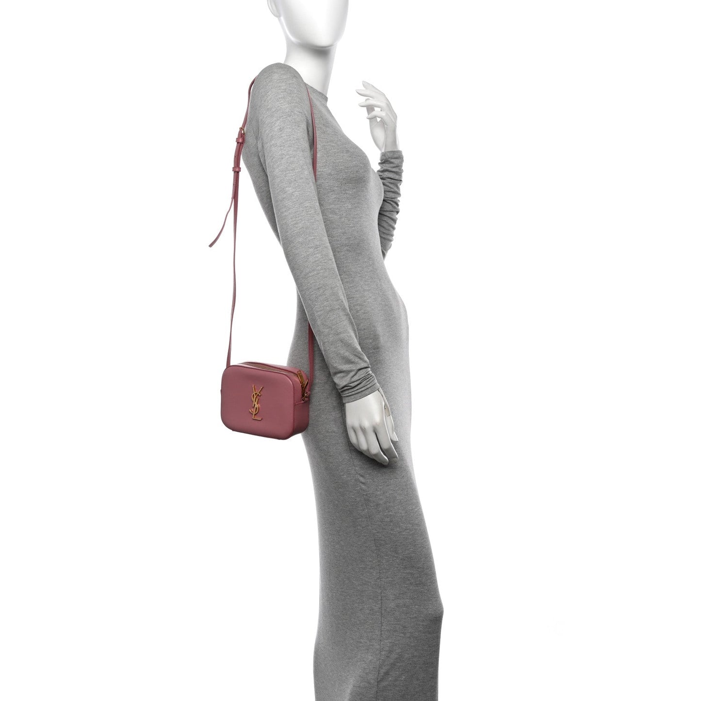 Saint Laurent Grain De Poudre Small Classic Monogram Camera Bag Old Rose