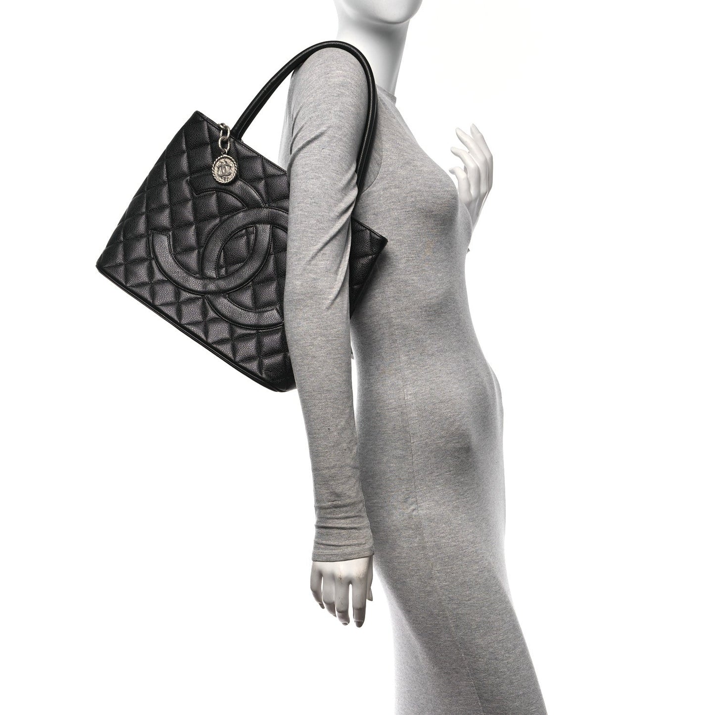 Chanel Caviar Quilted Medallion Tote Black