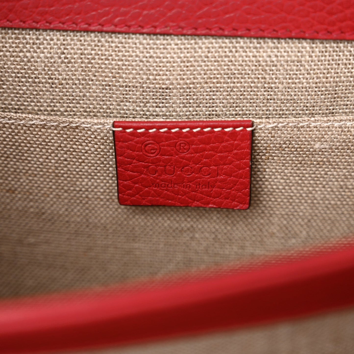 Gucci Dollar Calfskin Small Interlocking G Shoulder Bag Red