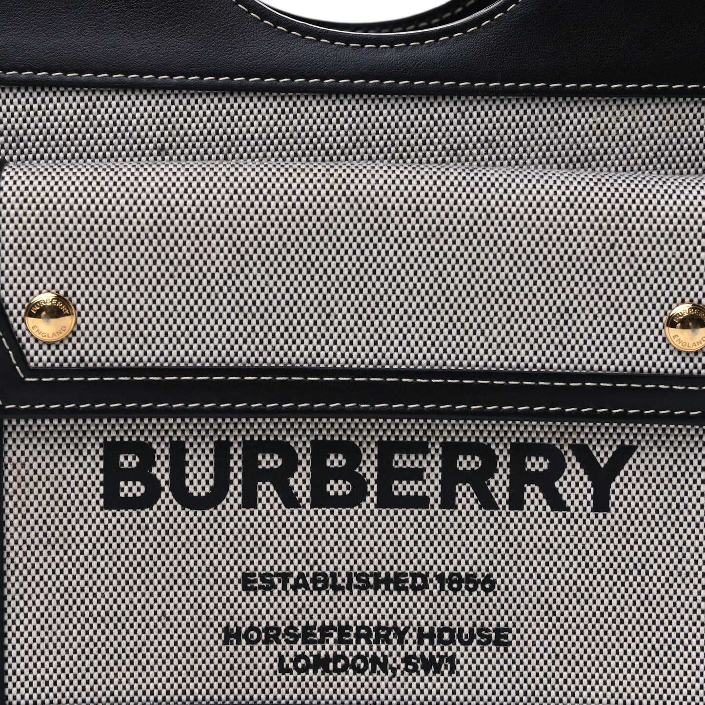 Burberry Smooth Calfskin Canvas Two Tone Mini Pocket Bag Natural Malt Brown