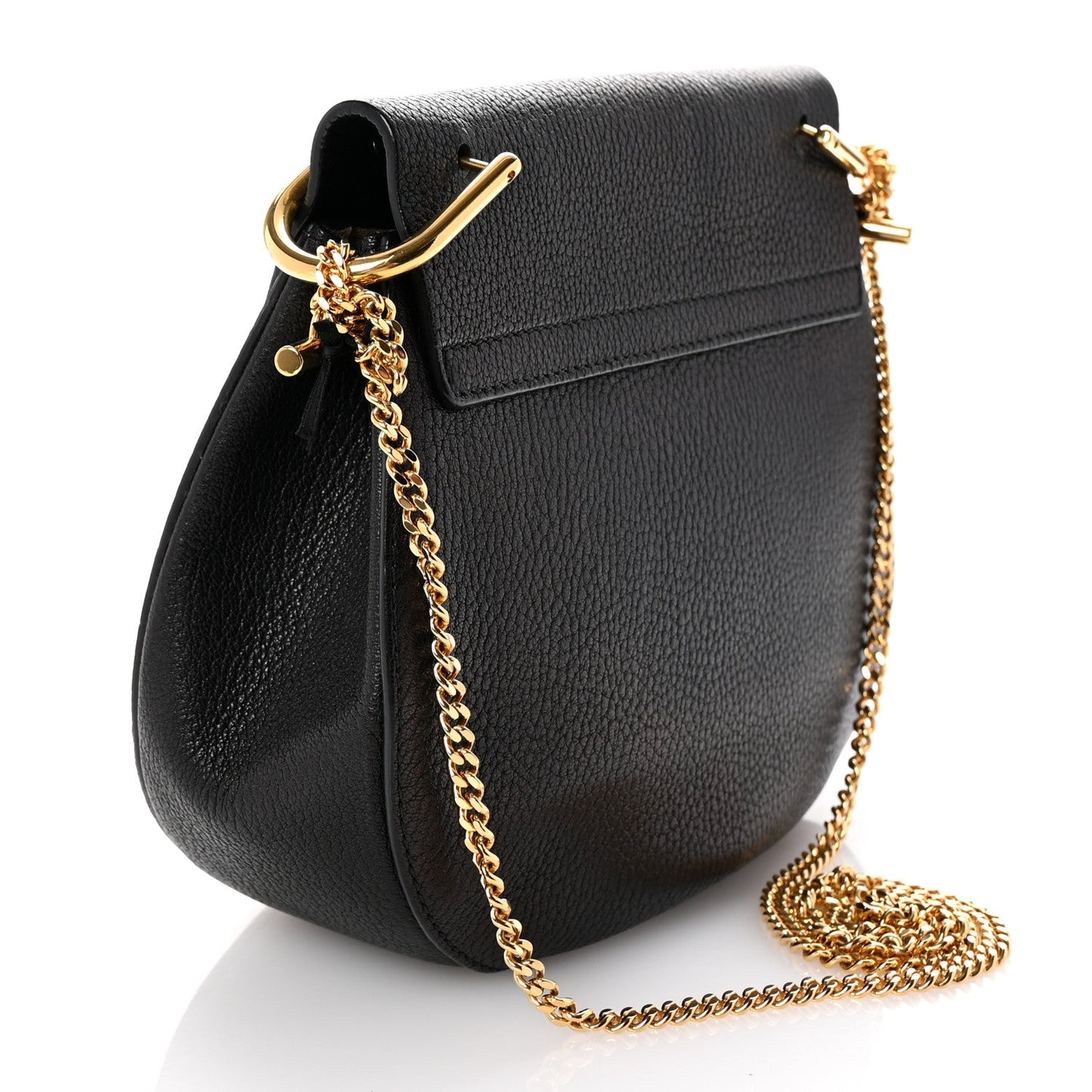 Chloe Grained Lambskin Drew Shoulder Bag Black