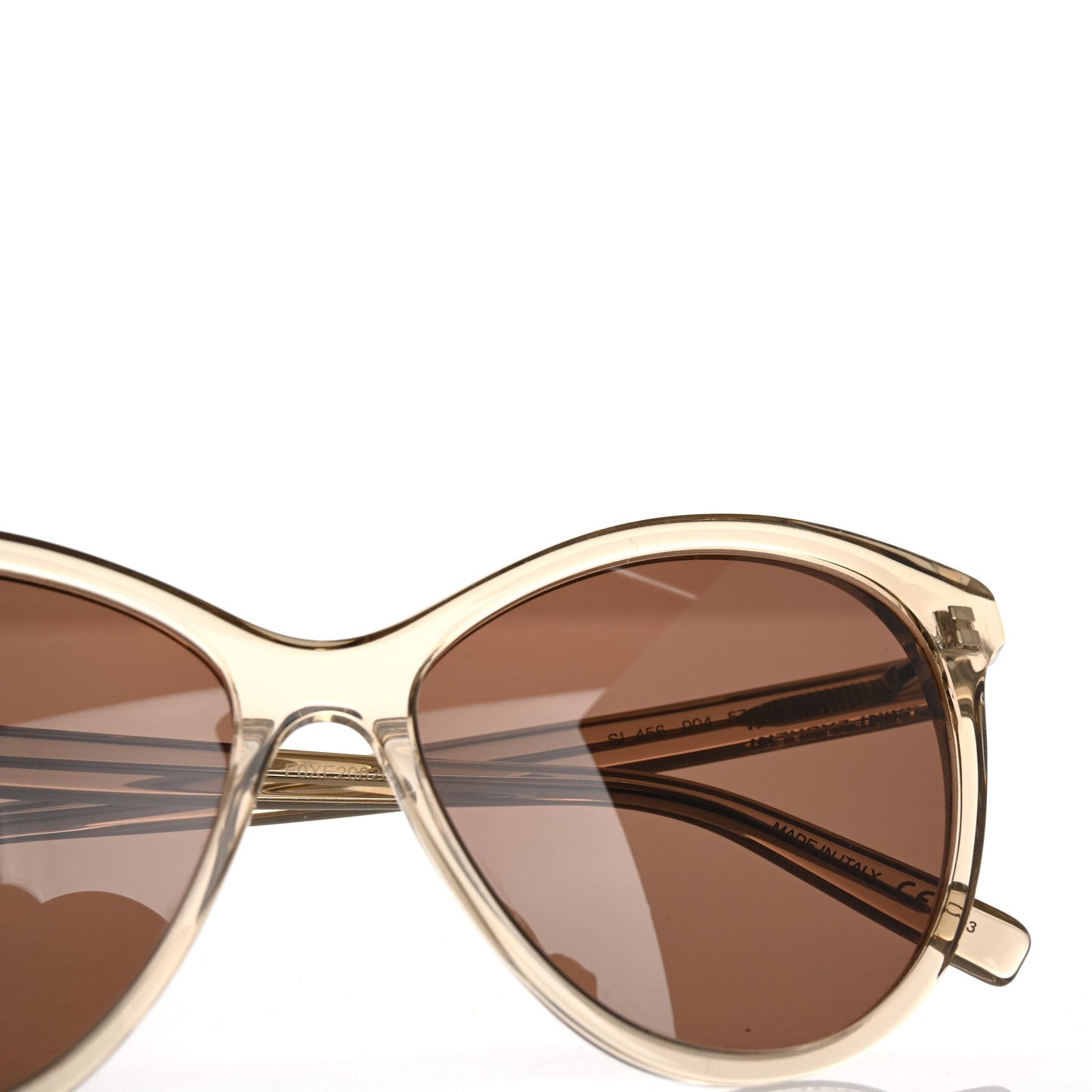 Saint Laurent Transparent Acetate SL 456 Sunglasses Beige