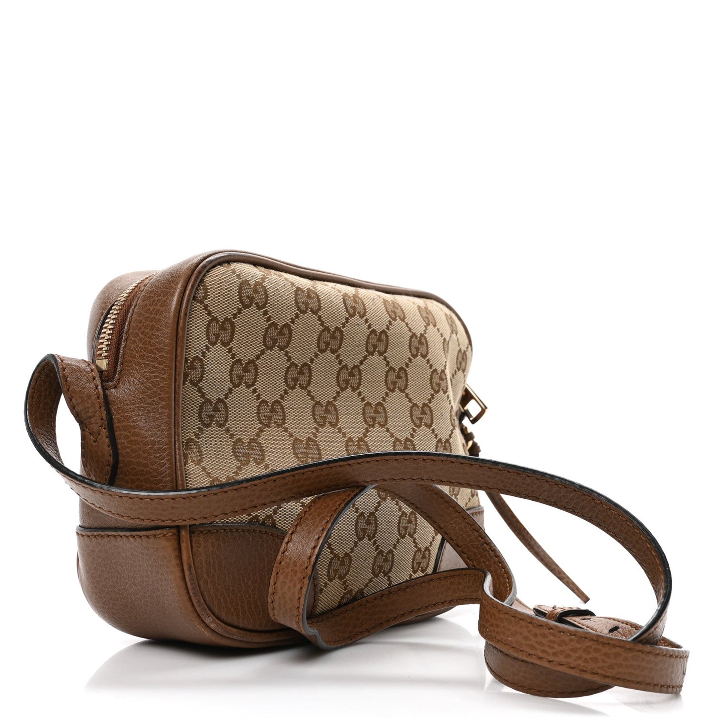 Gucci Monogram Mini Bree Messenger Bag Beige Tabacco