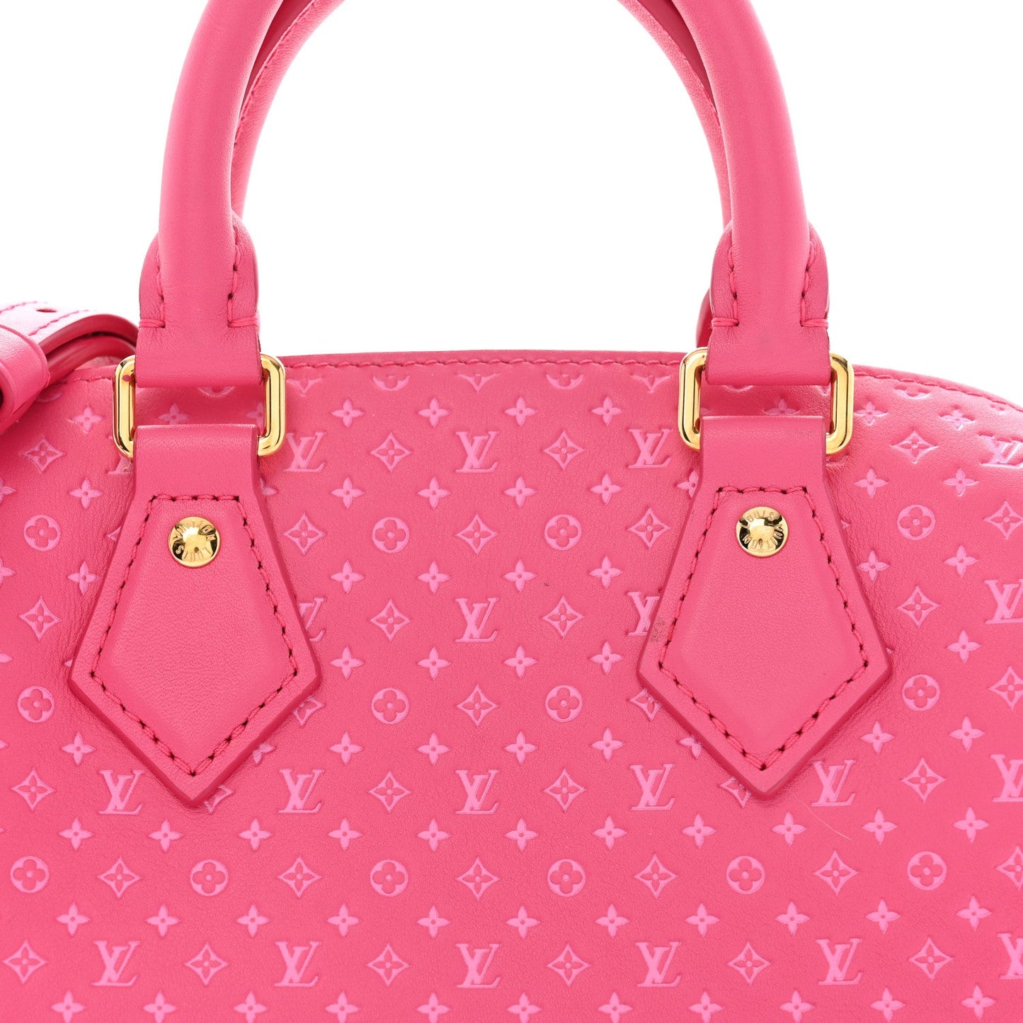 Louis Vuitton Calfskin Nanogram Embossed Speedy Bandouliere 20 Rose