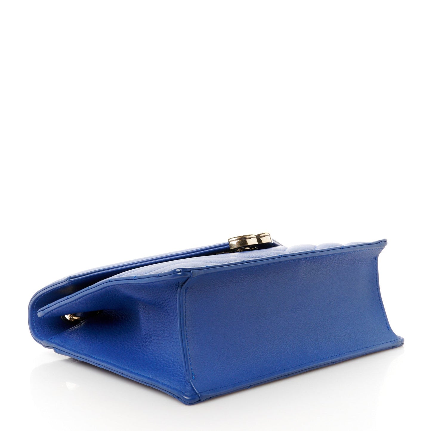 Chanel Calfskin Quilted Chevron Small Single Flap Blue