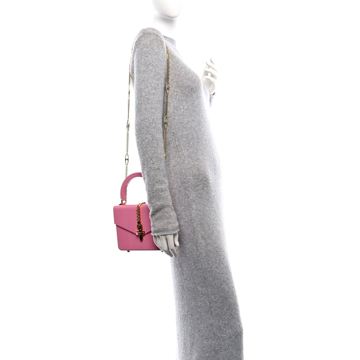 Gucci Plexiglass Mini Sylvie 1969 Top Handle Bag Pink
