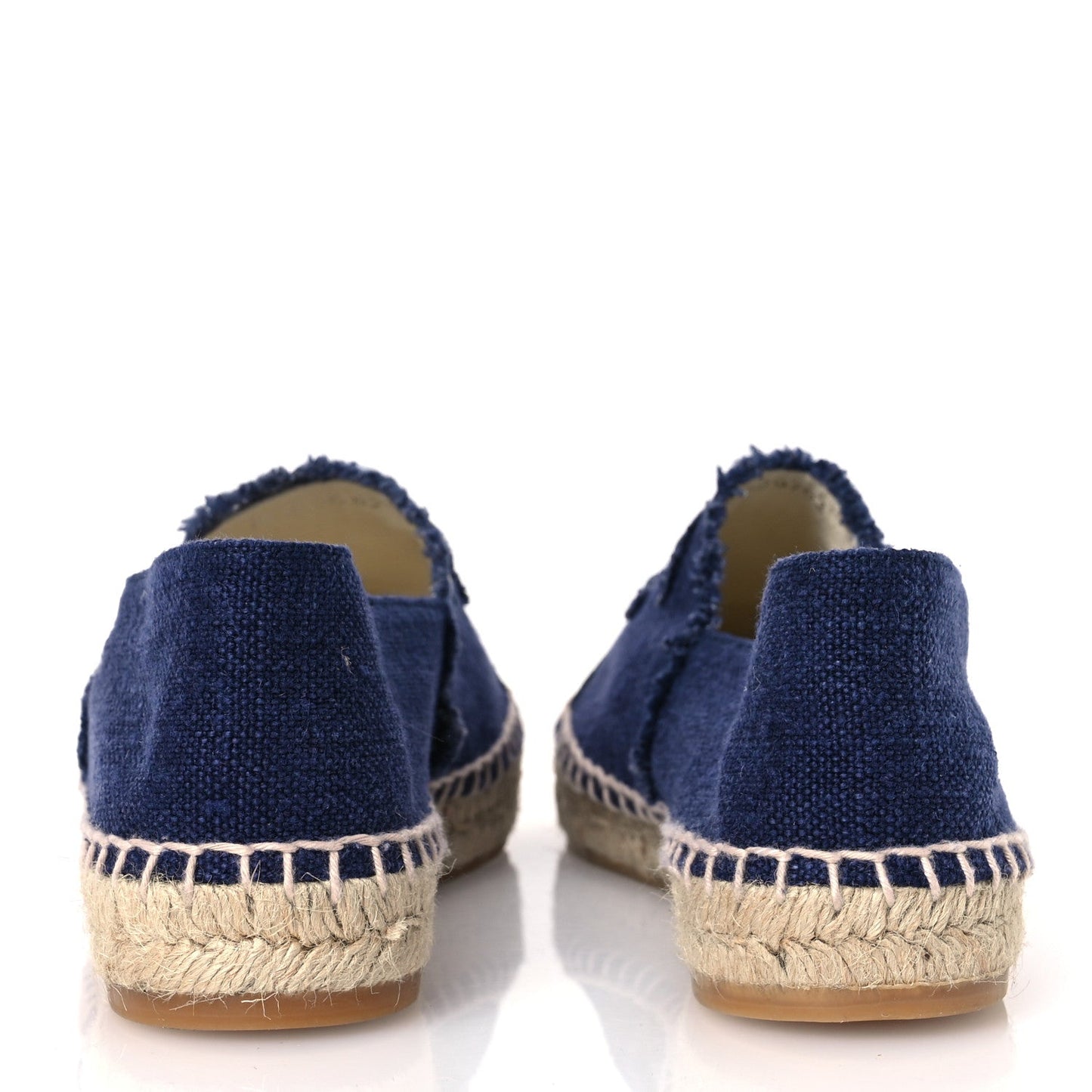 Chanel Denim Toile CC Espadrilles 40 Navy Black