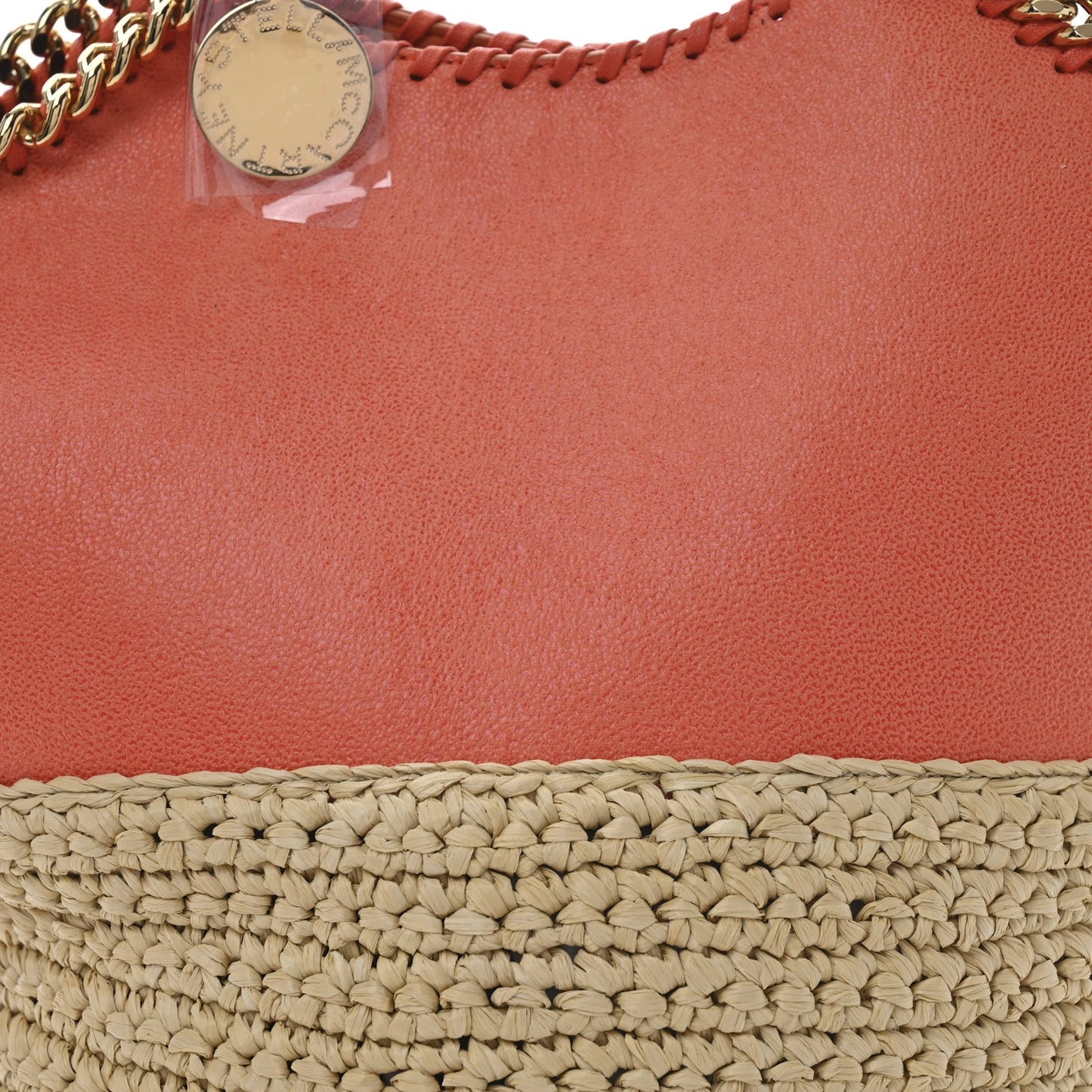 Stella McCartney Raffia Falabella Medium Tote Bright Orange