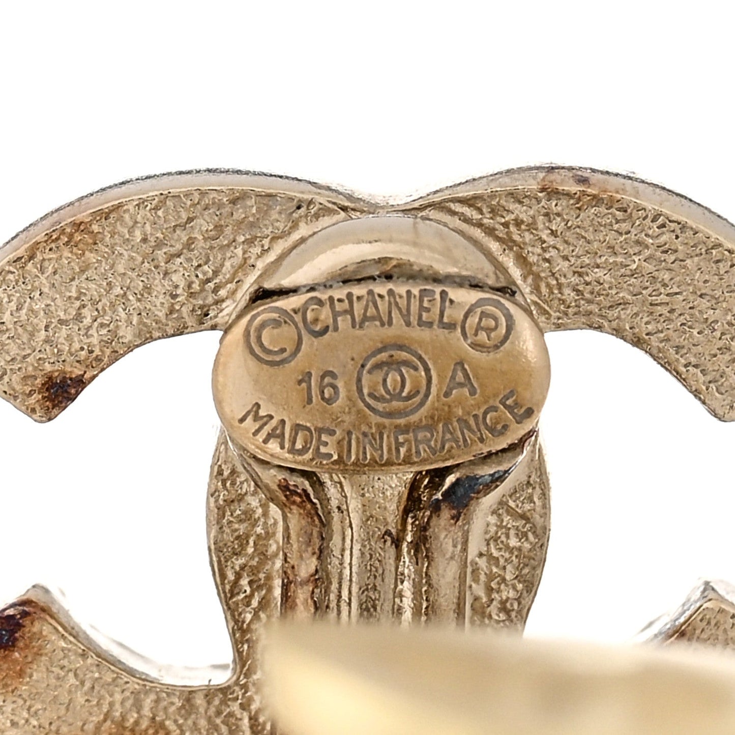Chanel Pearl Crystal CC Drop Clip On Earrings Gold White