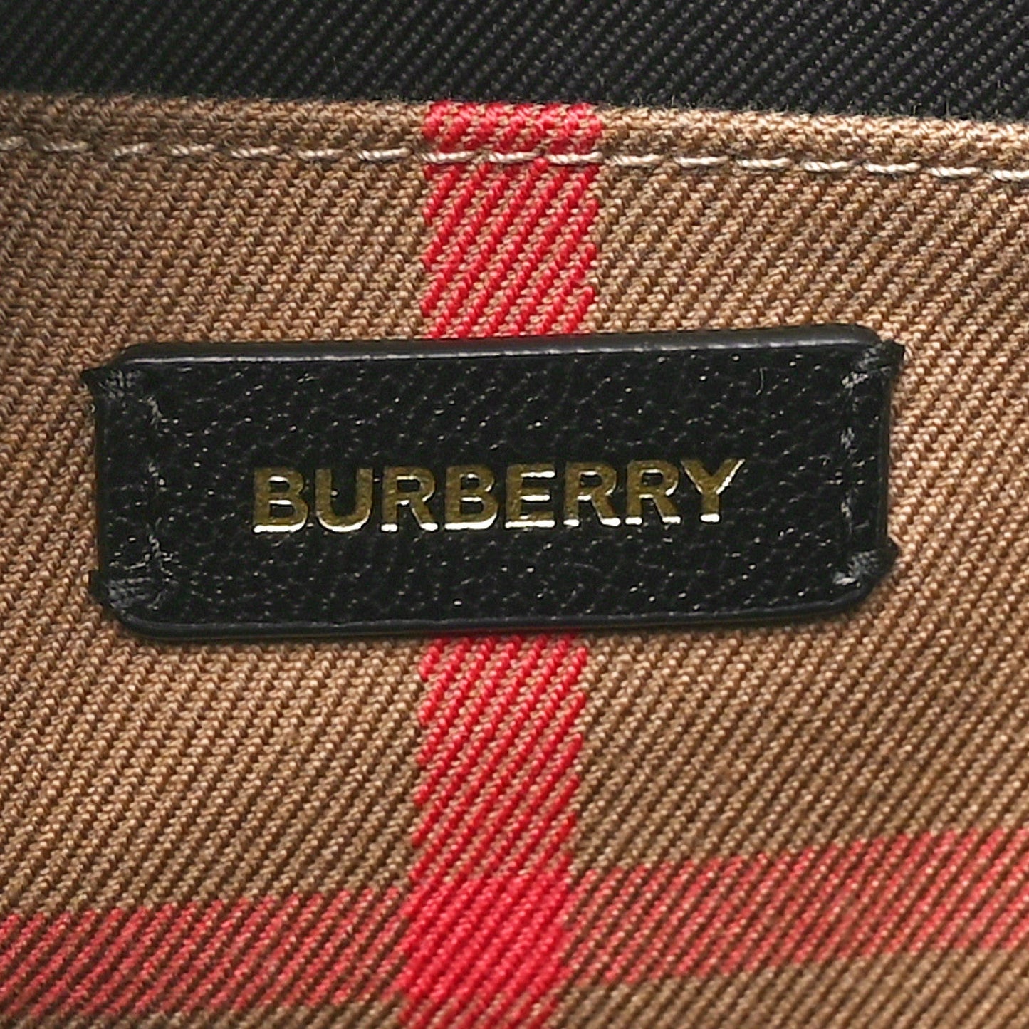 Burberry Calfskin Mega Check Small Banwell Tote Black