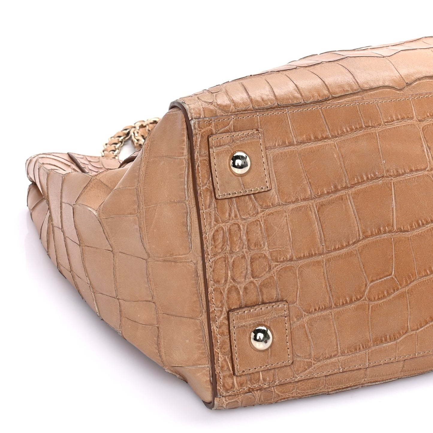 Mulberry Crocodile Embossed Calfskin Cecily Tote Biscuit Brown